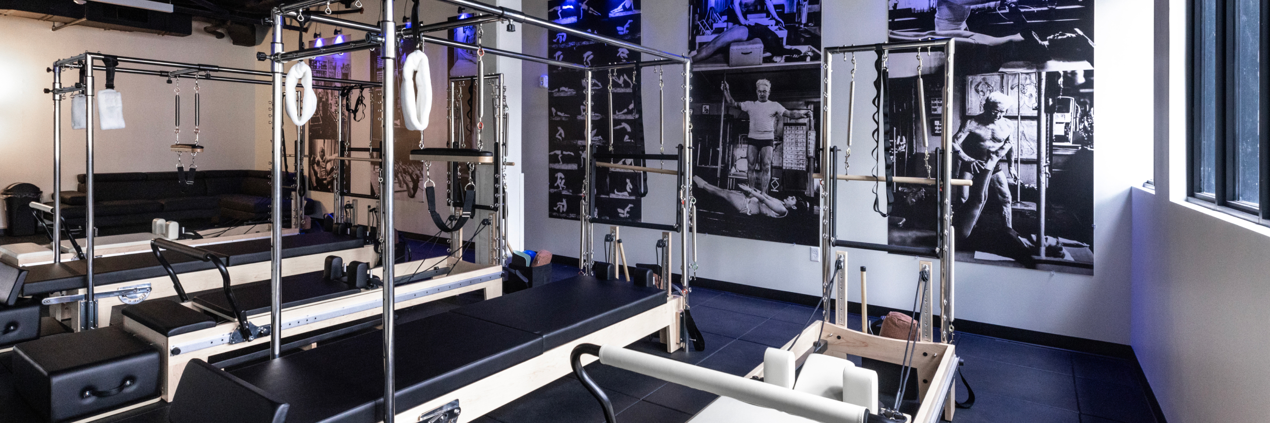 Image of group class studio room at Sunset Pilates in Palm Beach Island.